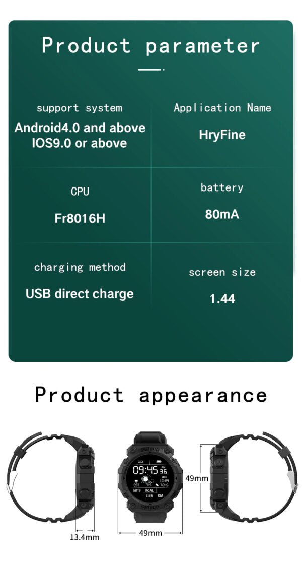 Bluetooth Sleep & Heart Rate Monitoring Smart Watch