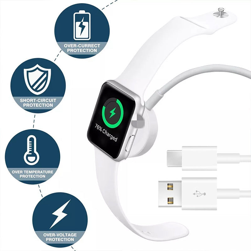 2 In 1 Fast Wireless Magnetic Charger For Apple Watch Type C